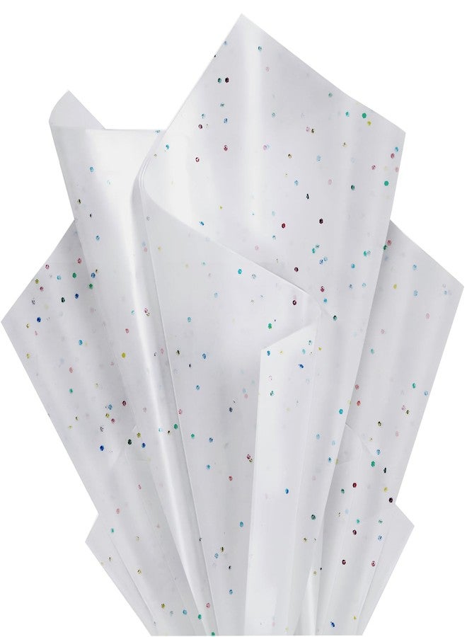Ueerdand White Glitter Tissue Paper for Gift Bags 36 Sheets 20 x 20 Inch - Recyclable Wrapping Paper for Weddings, Birthdays, Party & Festival Decorations DIY Craft Supplies - Image 1